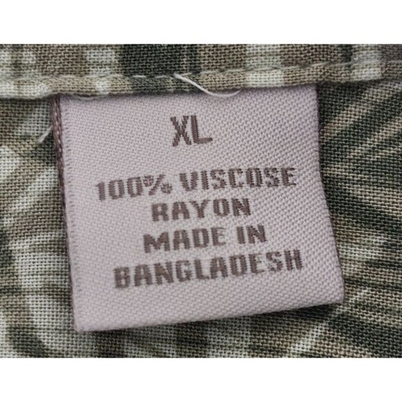 Natural Issue Mens Green Leaf Pattern Short Sleeve Shirt XL Vacation Travel - Picture 5 of 5